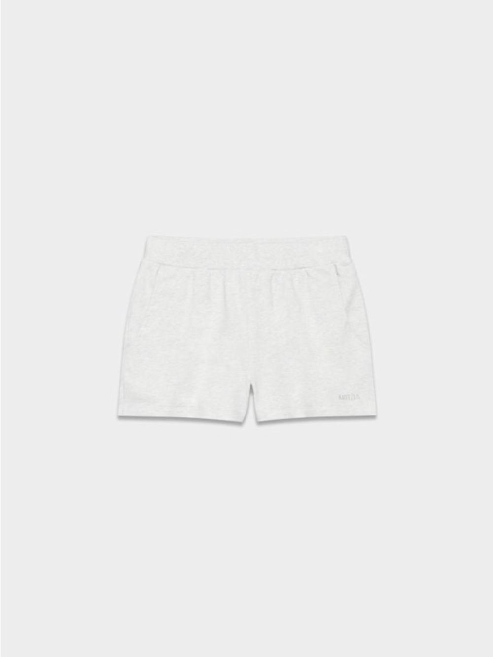Aritzia Terry Sweatfleece Mega Fold Mini Shorts - Heather Cloud White, Size M